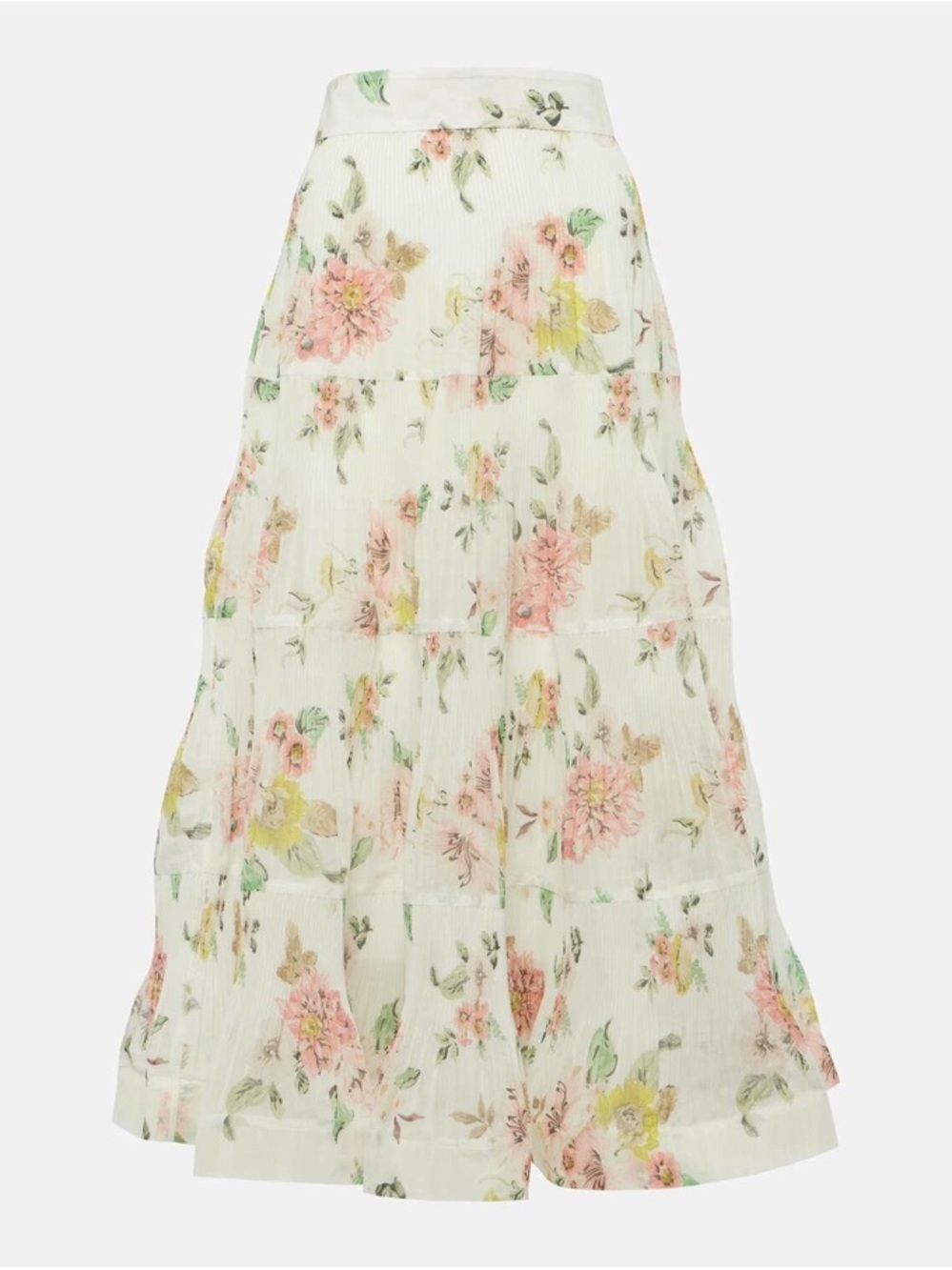 Zimmermann White Floral Maxi Skirt with Pink and Yellow Blooms - Picture 2 of 12
